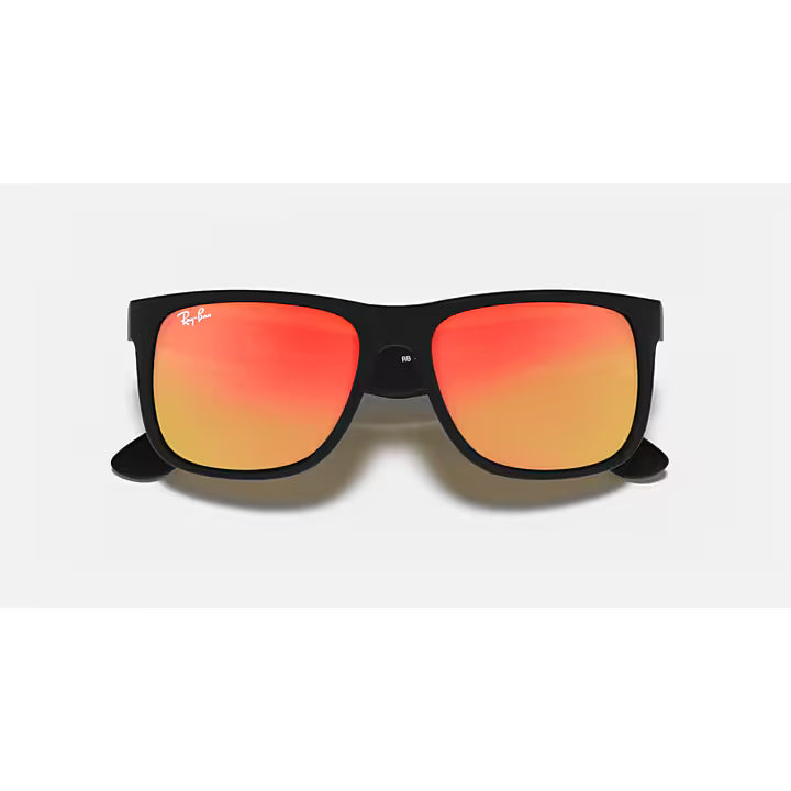 Ray-Ban Matte Black and Red Mirror Justin Sunglasses 0RB4165-622/6Q55