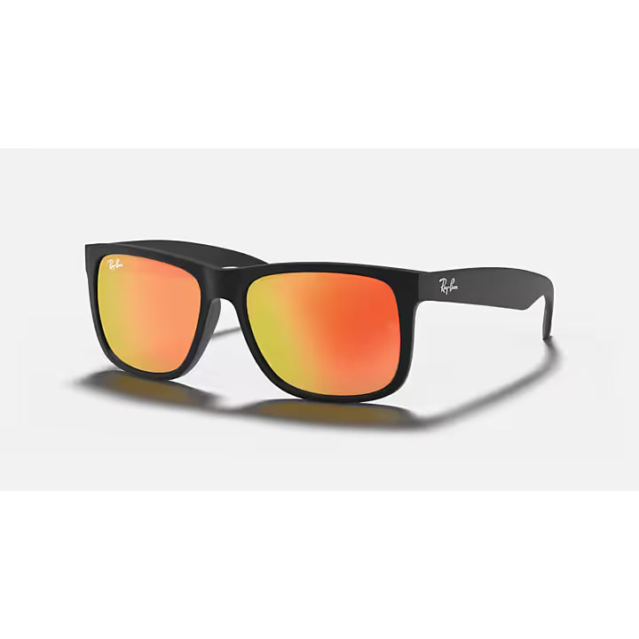 Ray-Ban Matte Black and Red Mirror Justin Sunglasses 0RB4165-622/6Q55
