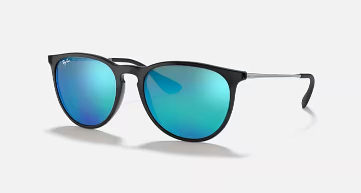 Ray-Ban Polished Black with Blue Mirror Erika Color Mix Sunglasses 0RB4171-601/5554