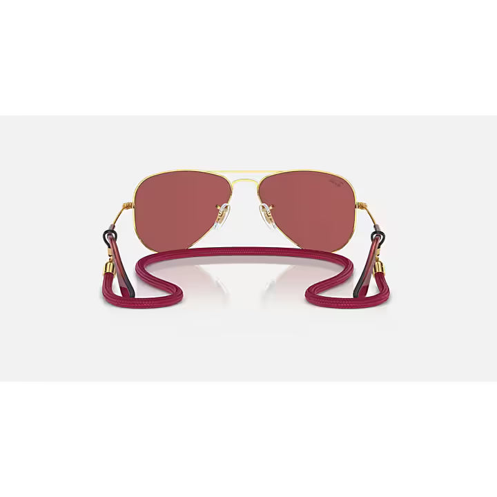 Kids Ray-Ban Red and Gold Aviators 0RJ9506S-223/B5