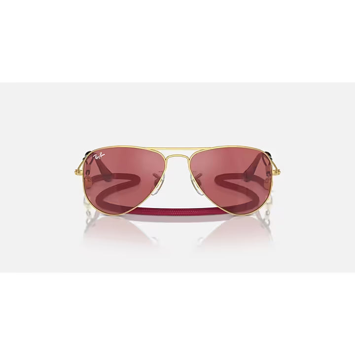 Kids Ray-Ban Red and Gold Aviators 0RJ9506S-223/B5