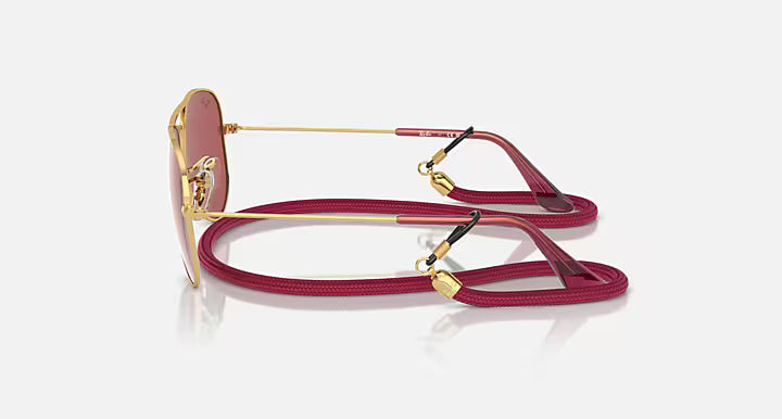 Kids Ray-Ban Red and Gold Aviators 0RJ9506S-223/B5