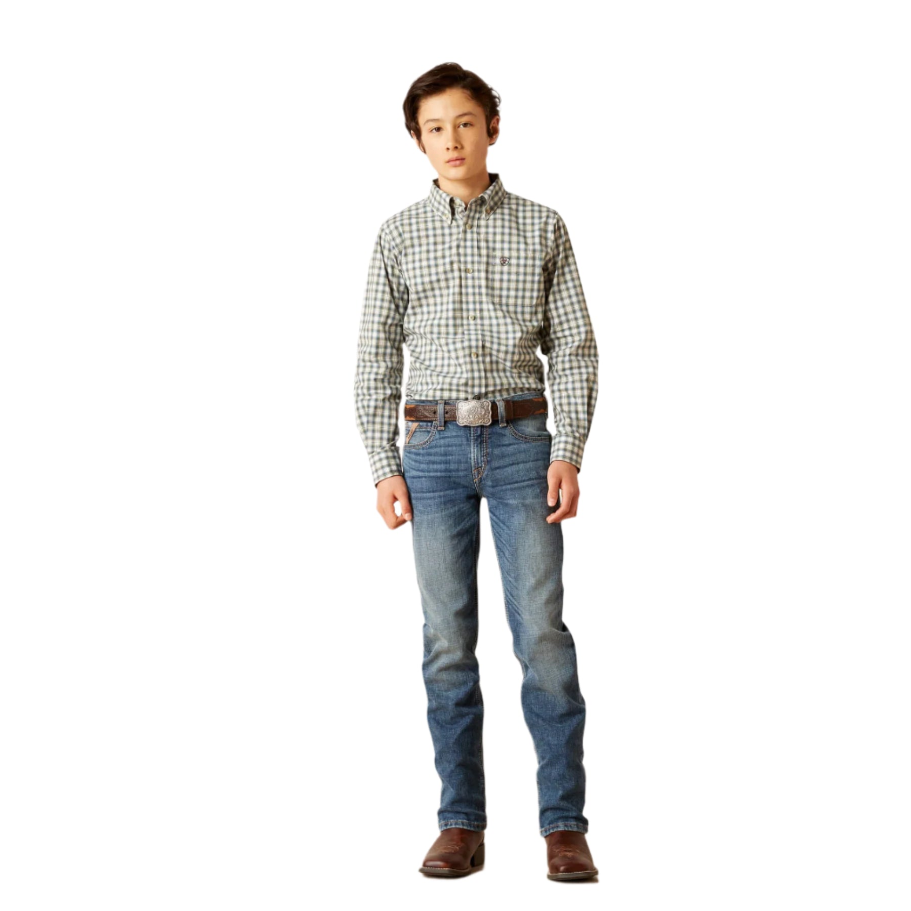 Boy's Ariat Pro Series Blake Classic Fit Button Down Shirt 10046435 - Crazy House Western Wear