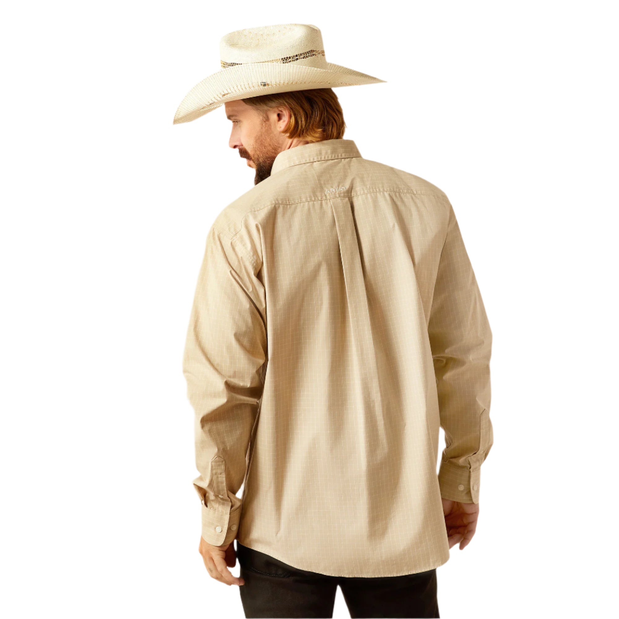 Men's Ariat Pro Cayson Long Sleeve Khaki Shirt 10054675 - Crazy House Western Wear