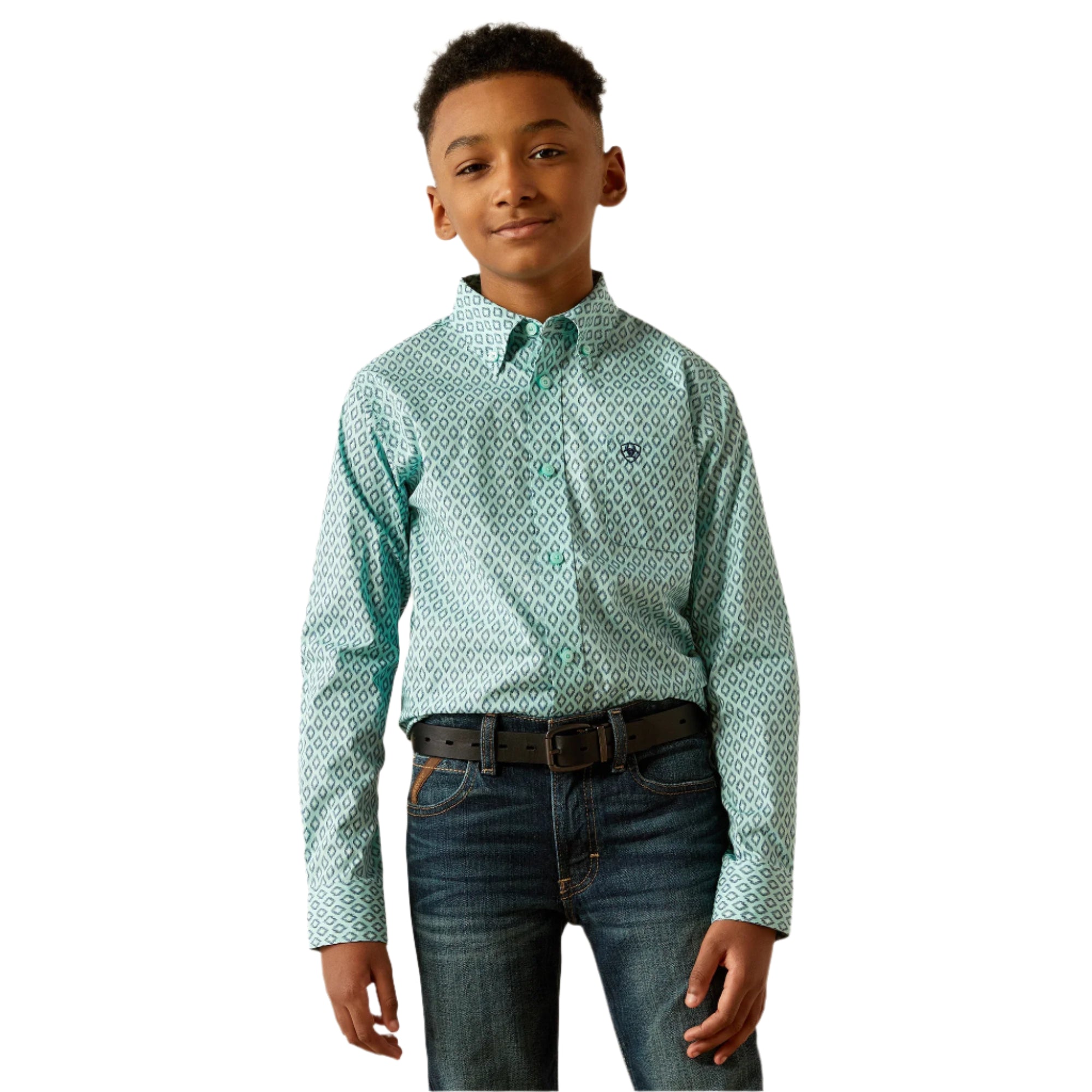 Boy's Ariat Canyon Long Sleeve Mint 10054785 - Crazy House Western Wear