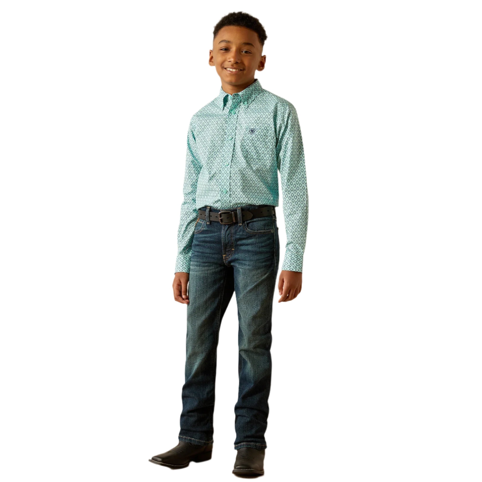 Boy's Ariat Canyon Long Sleeve Mint 10054785 - Crazy House Western Wear
