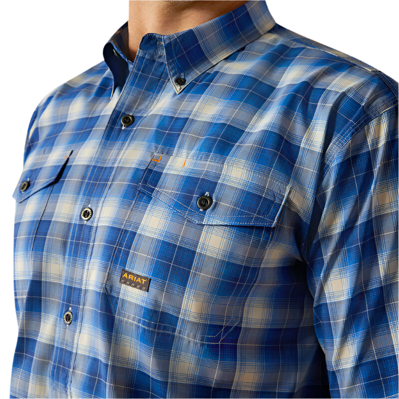 Men's Ariat Rebar Made Tough Vent TEK DuraStretch Work Shirt 10058537 - Crazy House Western Wear