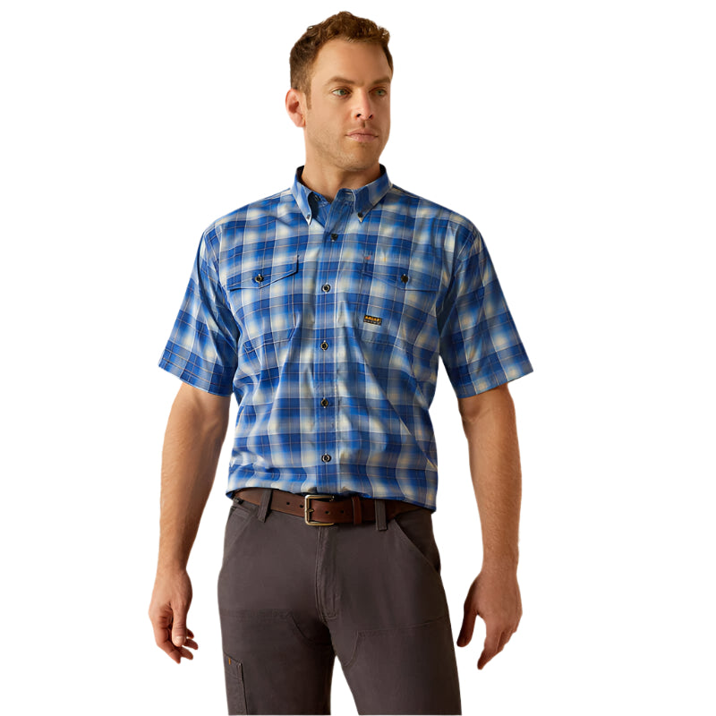 Men's Ariat Rebar Made Tough Vent TEK DuraStretch Work Shirt 10058537 - Crazy House Western Wear