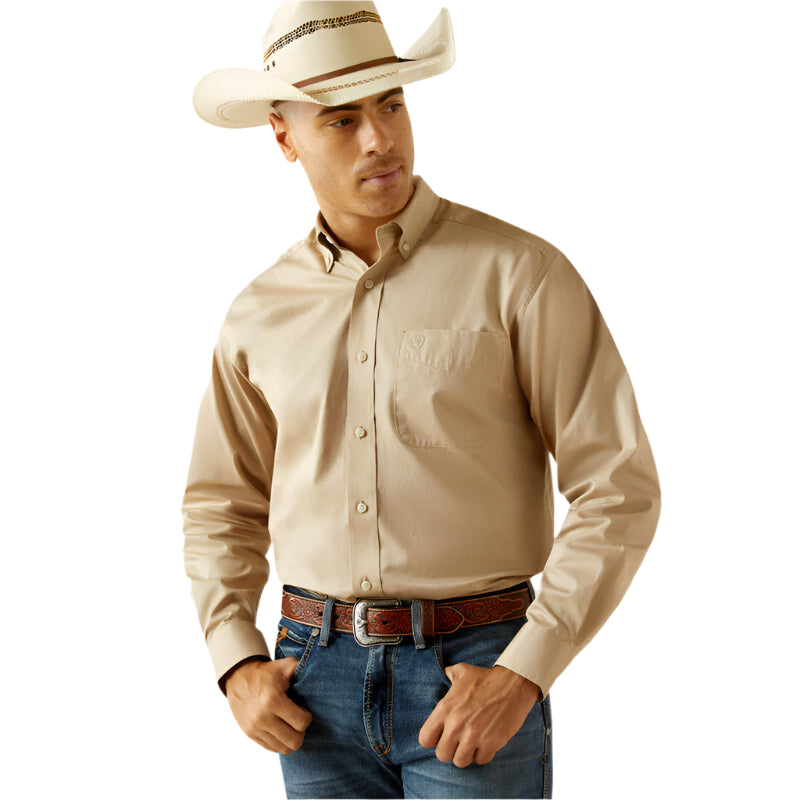 Men's Ariat Lightweight Solid Twill Classic Fit Shirt 10058558 - Crazy House Western Wear