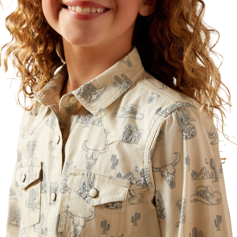 Girl's Ariat Beige Mila Snap Shirt