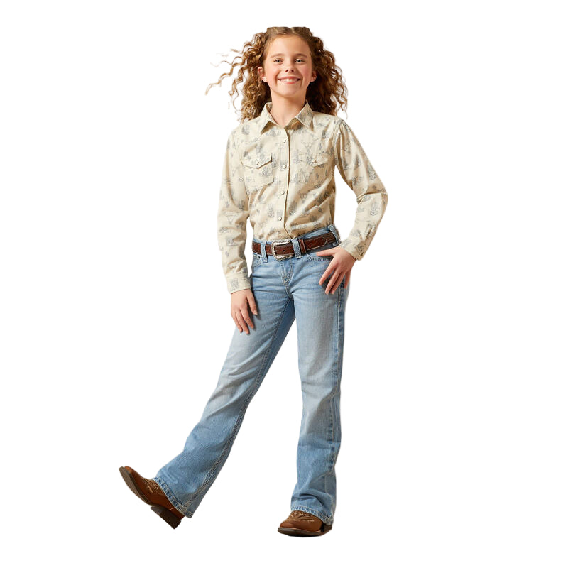 Girl's Ariat Beige Mila Snap Shirt