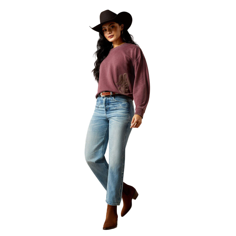 Women's Ariat Ultra High Rise Cheyenne Yoke Tomboy Straight Leg Jean 10065935