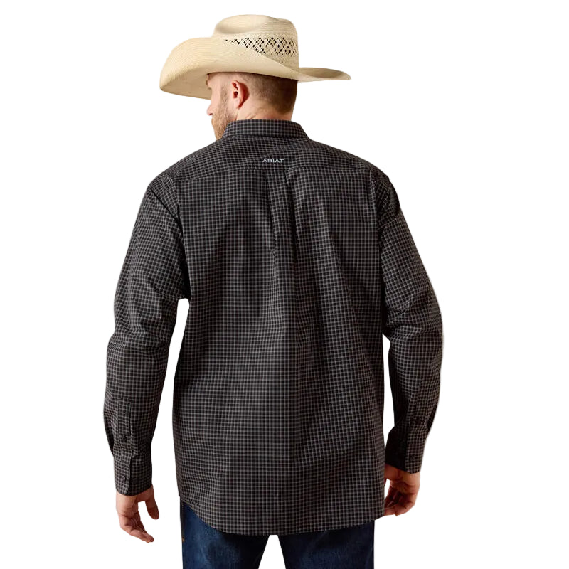 Men's Ariat Black Plaid Pro Series Triston Classic Fit Shirt 10071038