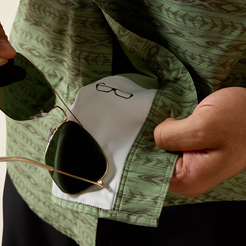 Men's Ariat Green Printed VentTEK Outbound Classic Fit Shirt 10071053