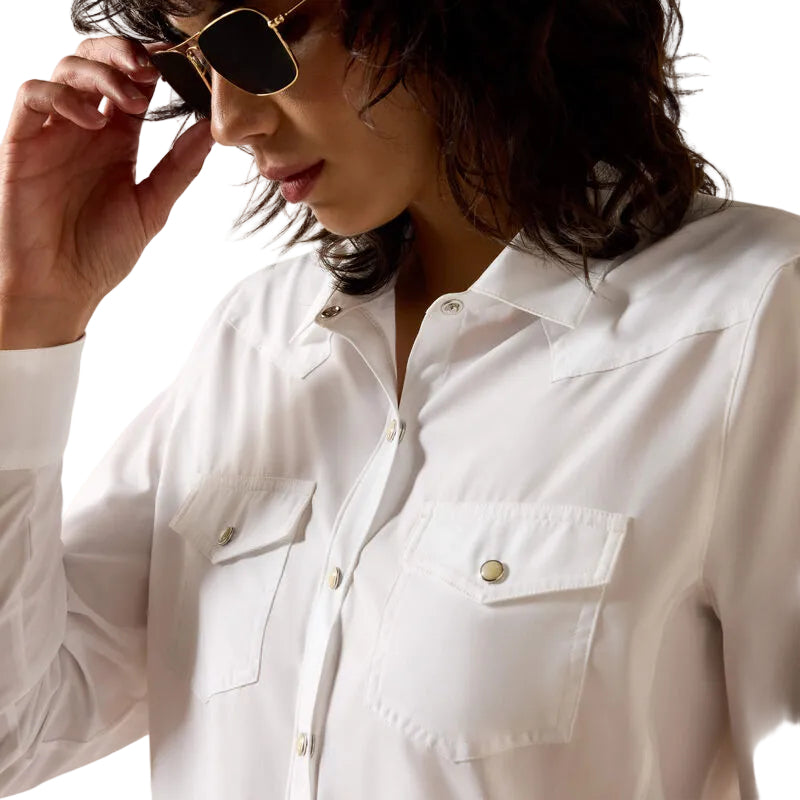 Women's Ariat White Western Long Sleeve VentTEK Shirt 10071068