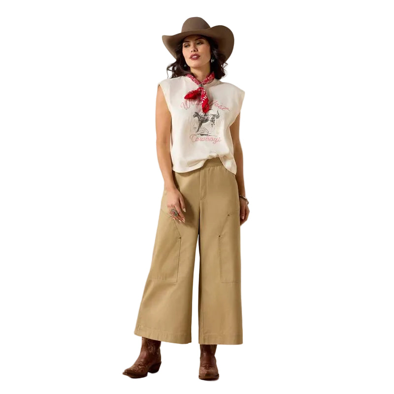 Women's Ariat Sea Salt Wild West Cropped T-shirt 10071110