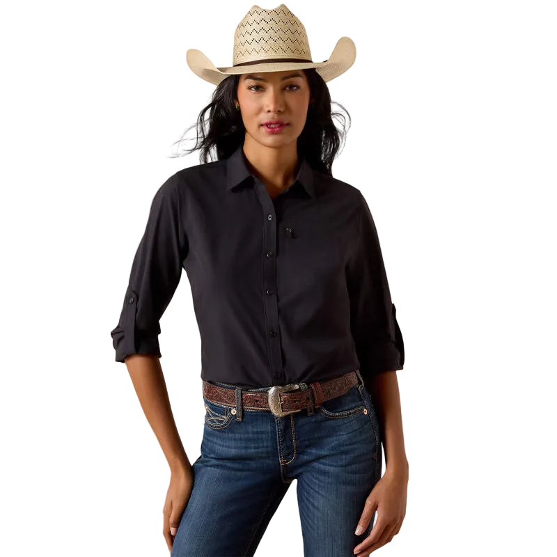 Women's Ariat Black VentTEK Long Sleeve Button Up 10071146