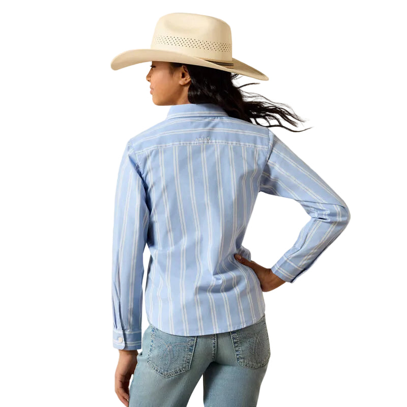 Girl's Ariat Ashleigh Blue Stripe Kirby Shirt 10071277