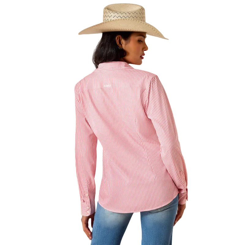 Women's Ariat Sun Kissed Coral Stripe Kirby Pro Shirt 10071468