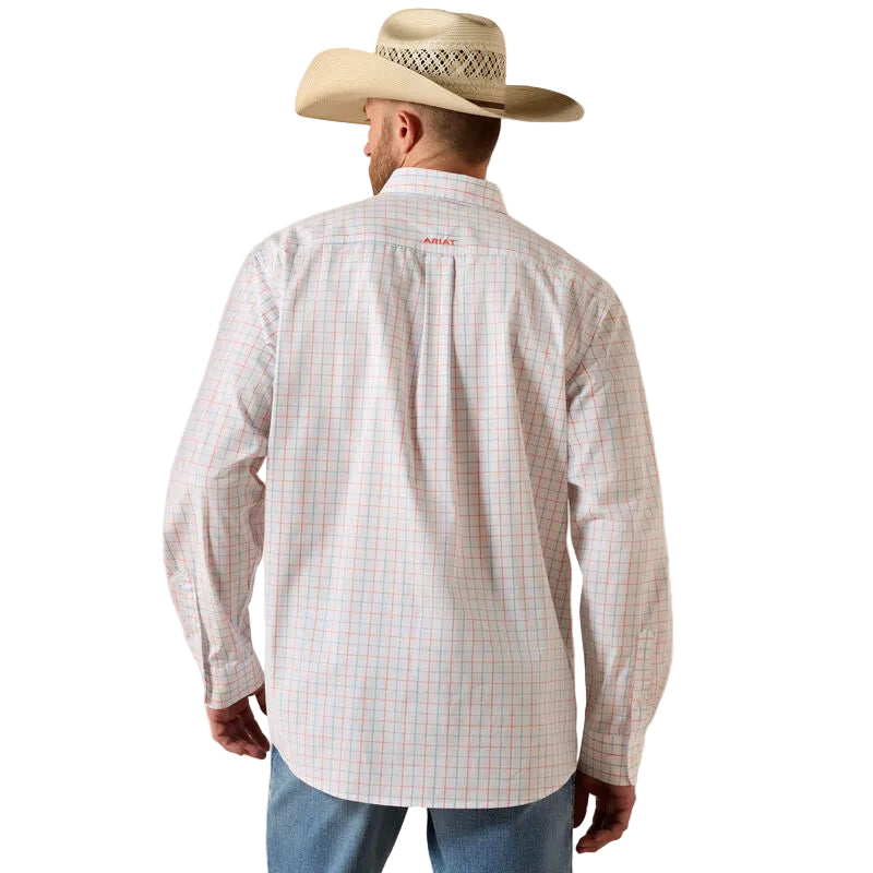 Men's Ariat White Plaid Pro Series Jason Classic Fit Shirt 10071586
