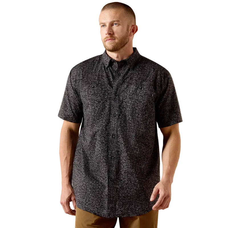 Men's Ariat Black Printed 360 Airflow Classic Fit Shirt 10071660