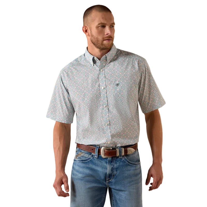 Men's Ariat Blue Elixir Southwest Print Pier Classic Fit Shirt 10071730