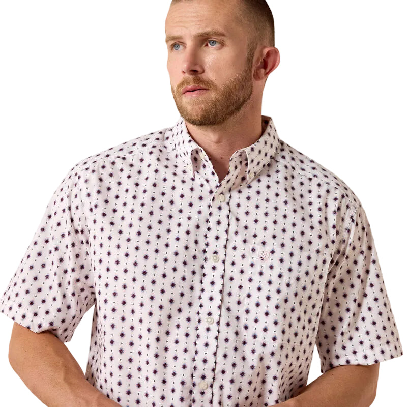 Men's Ariat White Southwest Print Tadeo Classic Fit Shirt 10071735