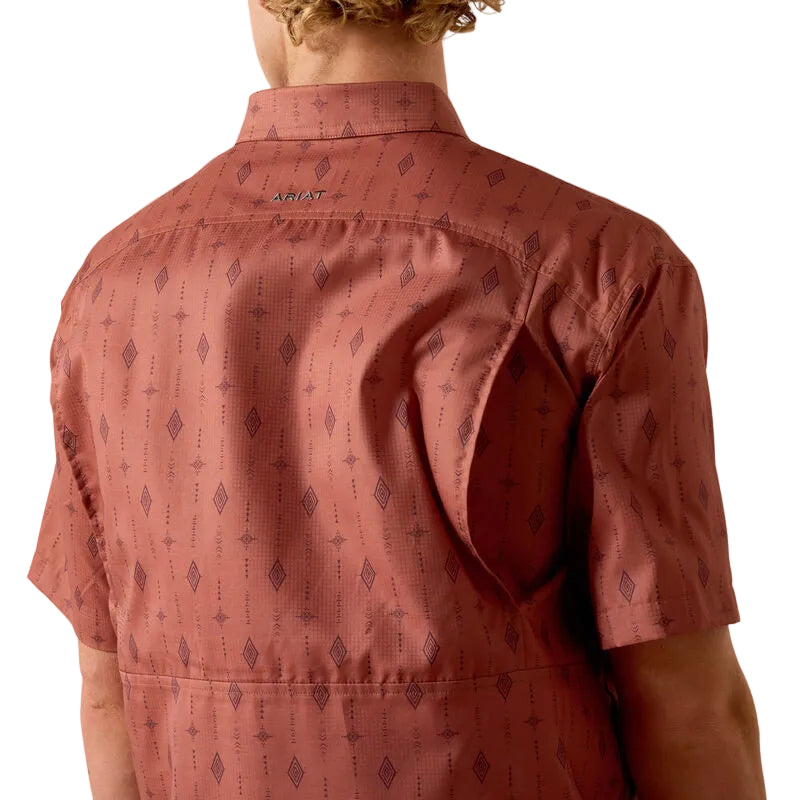 Men's Ariat Copper Brown Printed VentTEK Classic Fit Shirt 10073430