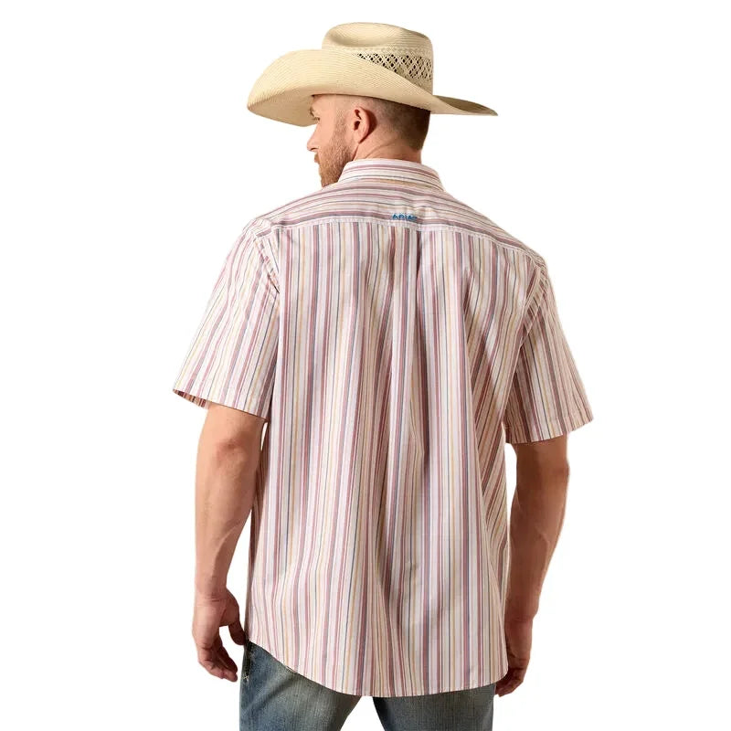 Men's Ariat Key Largo Blue Stripe Pro Series Neil Classic Fit Shirt 10073597