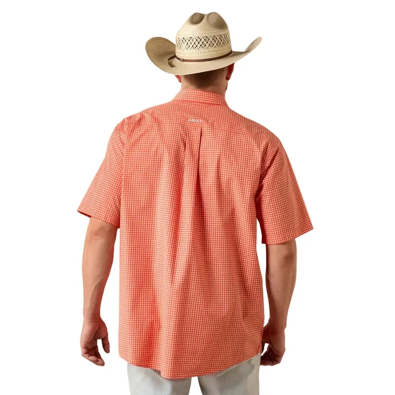 Men's Ariat Paprika Mini Plaid Pro Series Nicolas Classic Fit Shirt 10073598