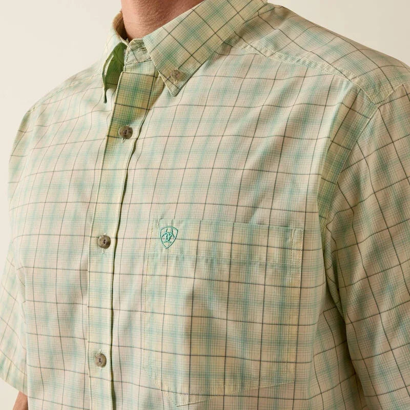 Men's Ariat Ocean Wave Plaid Pro Series Neko Classic Fit Shirt 10073600