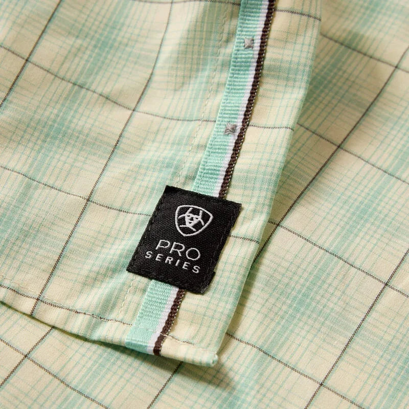Men's Ariat Ocean Wave Plaid Pro Series Neko Classic Fit Shirt 10073600