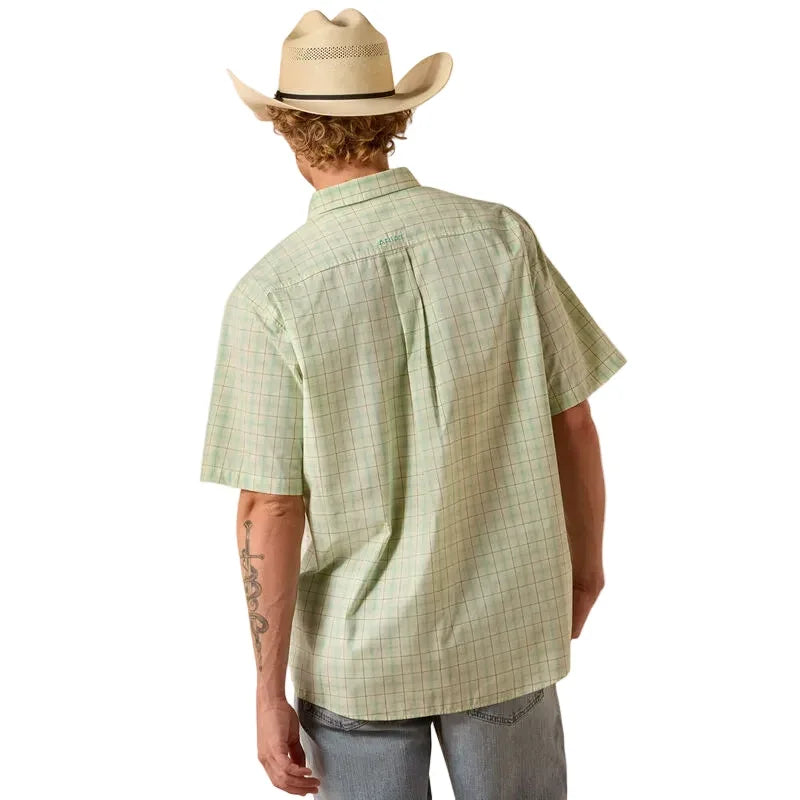 Men's Ariat Ocean Wave Plaid Pro Series Neko Classic Fit Shirt 10073600