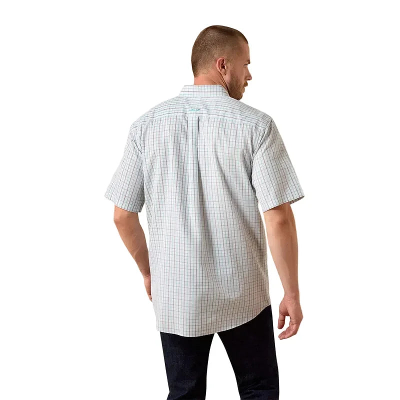 Men's Ariat White Multi Plaid Wrinkle Free Winchester Classic Fit Shirt 10073699