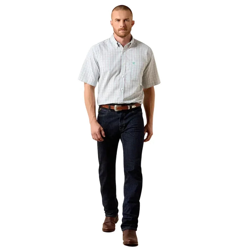 Men's Ariat White Multi Plaid Wrinkle Free Winchester Classic Fit Shirt 10073699
