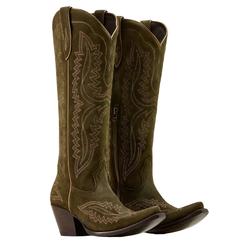 Women's Ariat Casanova Western Boots 8.5 Soft Olive Suede
