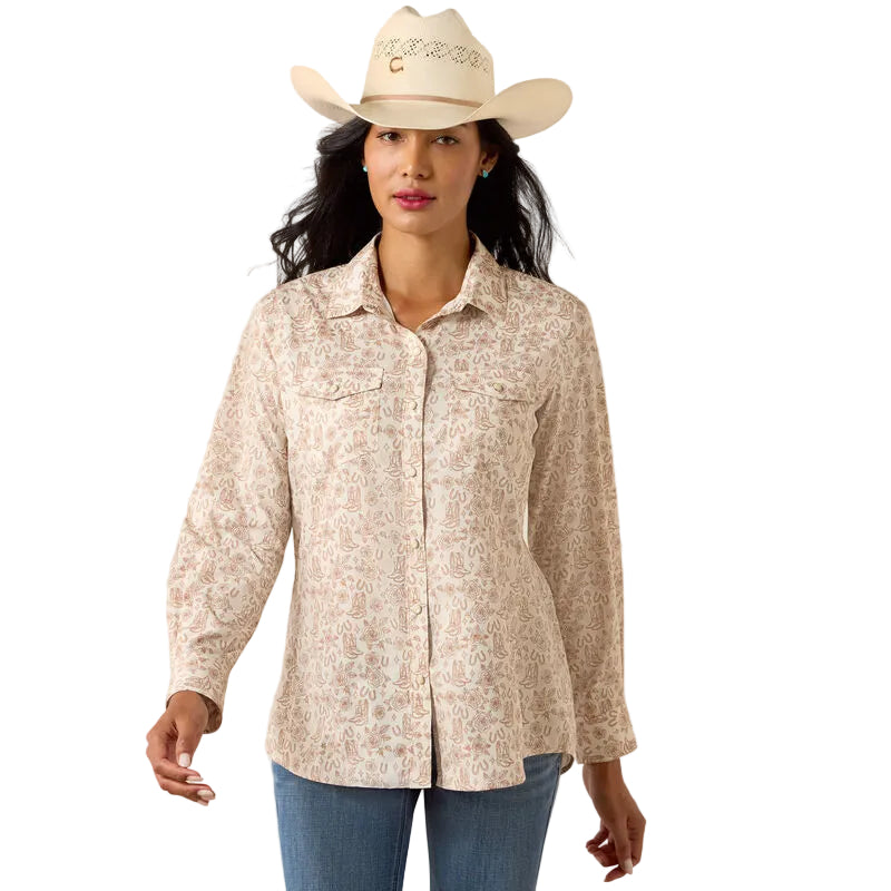 Women's Ariat Boots "N" Roses Western VentTEK Shirt 10075360