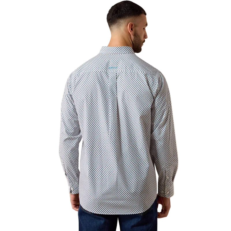 Ariat Men's White Geometric PRint Perez Classic Fit Shirt 10079422