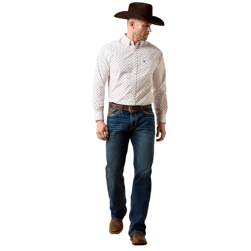 Ariat Men's White Geometric Print Campbell Classic Fit Shirt 10079423
