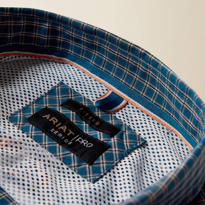 Ariat Men's Sailor Blue Plaid Pro Series Whit Fitted Shirt 10079443