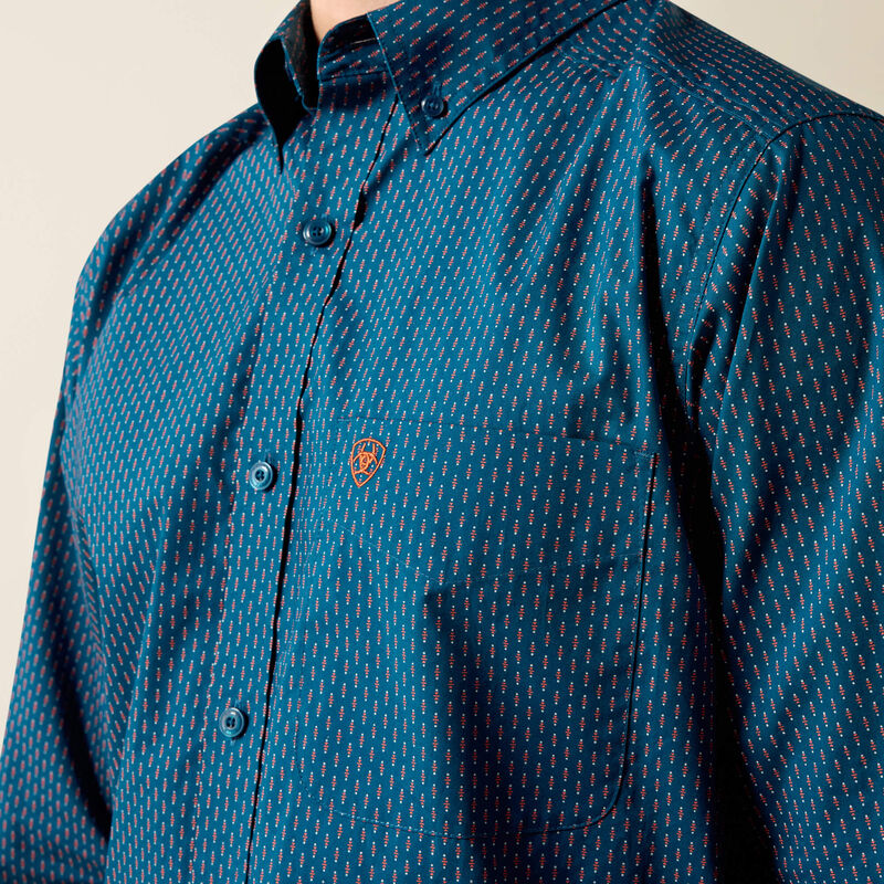 Ariat Men's Sailor Blue Geometric Claude Fitted Shirt 10079444