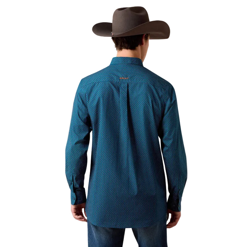 Ariat Men's Sailor Blue Geometric Claude Fitted Shirt 10079444