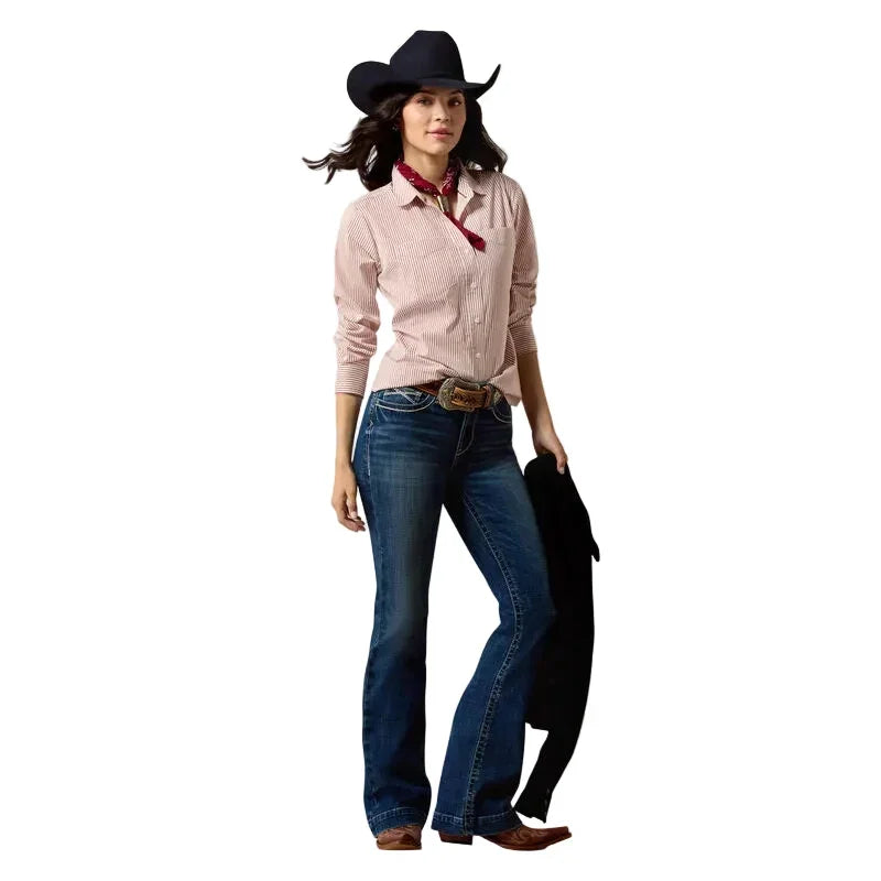 Ariat Women's Burnt Henna Stripe Everything Shirt 10079514