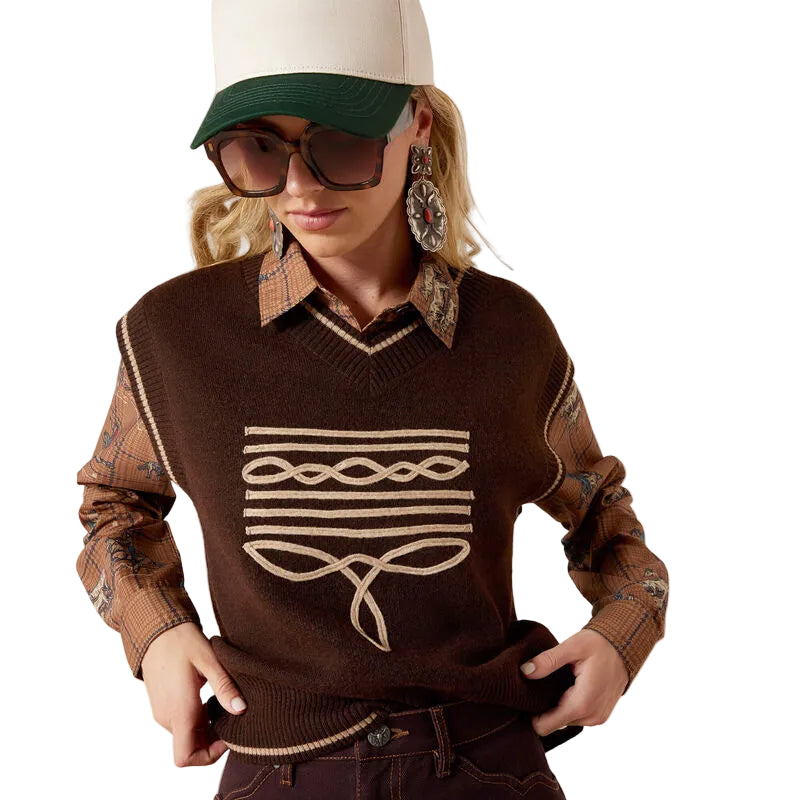 Ariat Women's Chicory Coffee Wichita Sweater Vest 10079634