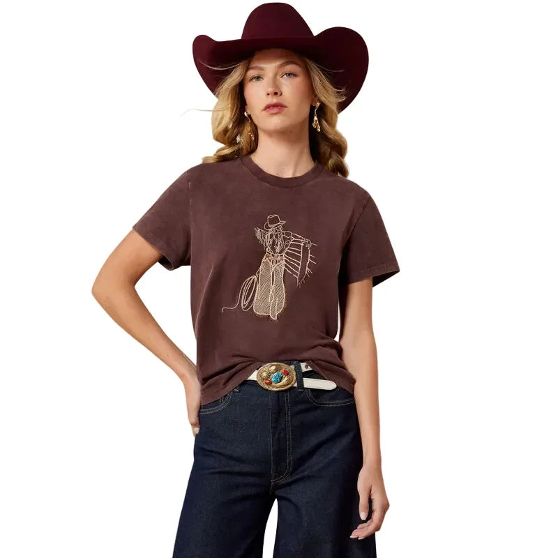 Ariat Women's Chocolate Plum Rebel with A Cause T-shirt 10079672