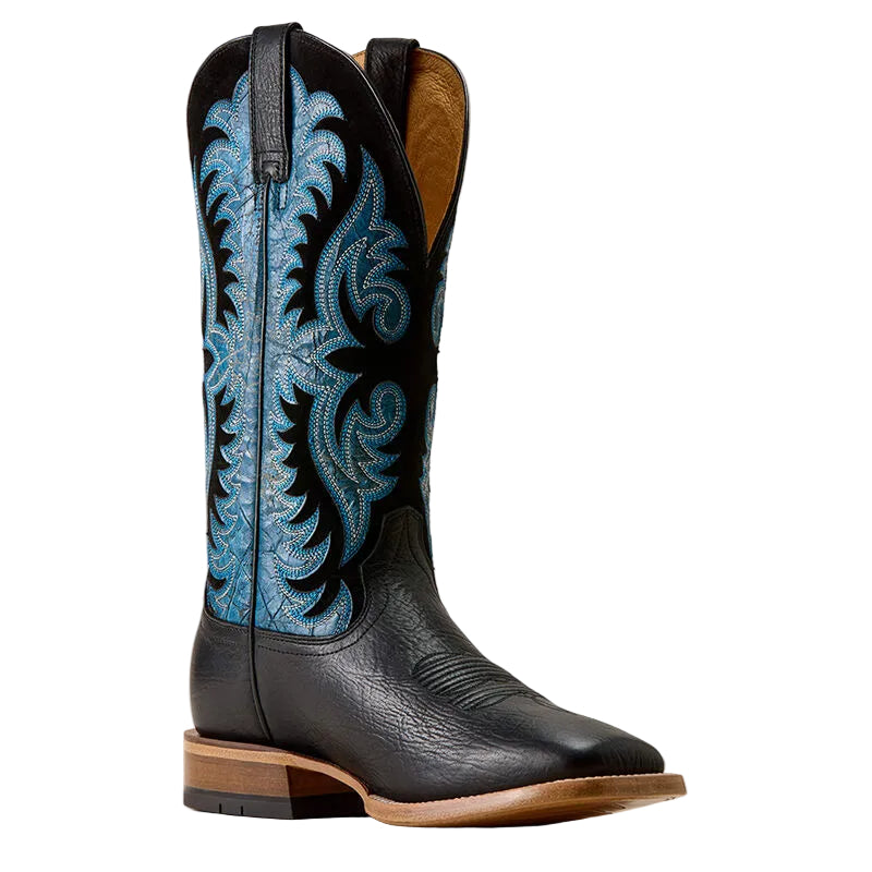 Ariat Men's Black/Bolt Blue Gritstone Wide Square Toe Cowboy Boots 10080525