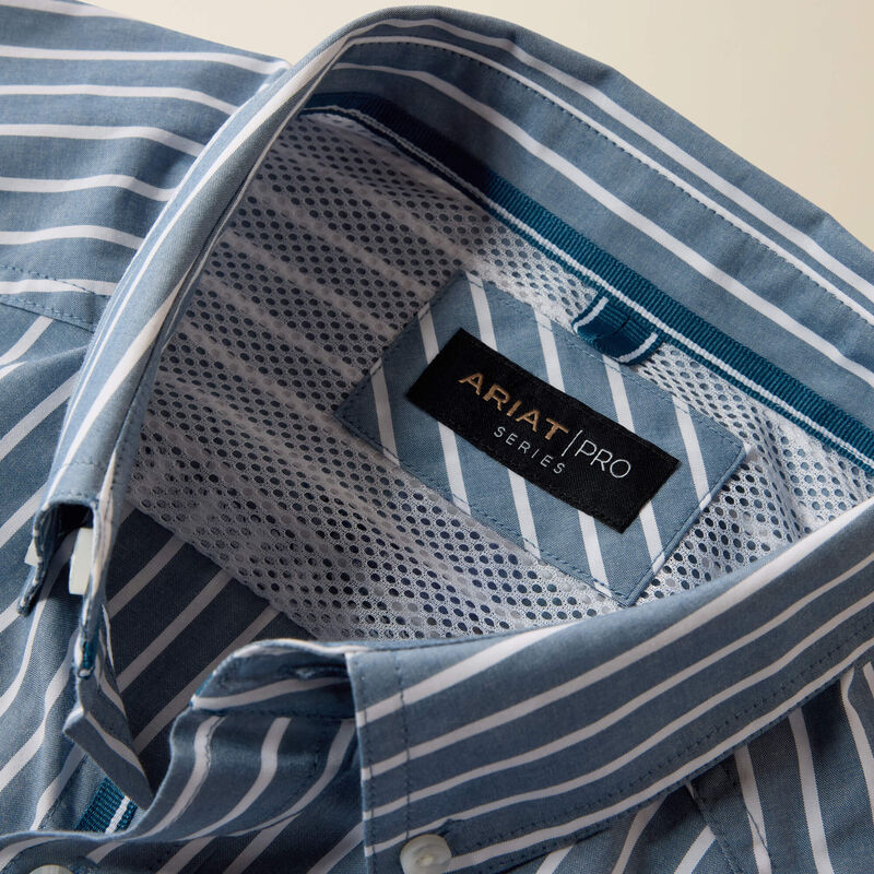 Ariat Men's Real Teal Banker Stripe Pro Series Delaney Classic Fit Shirt 10080654