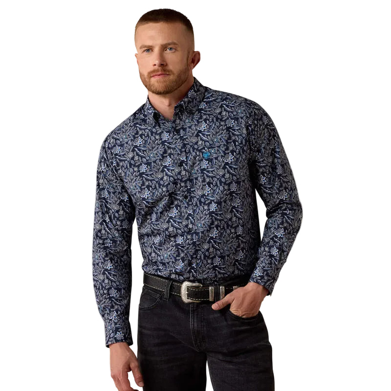 Ariat Men's Black Paisley Print Nicholson Classic Fit Shirt 10080664