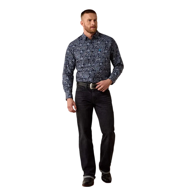 Ariat Men's Black Paisley Print Nicholson Classic Fit Shirt 10080664