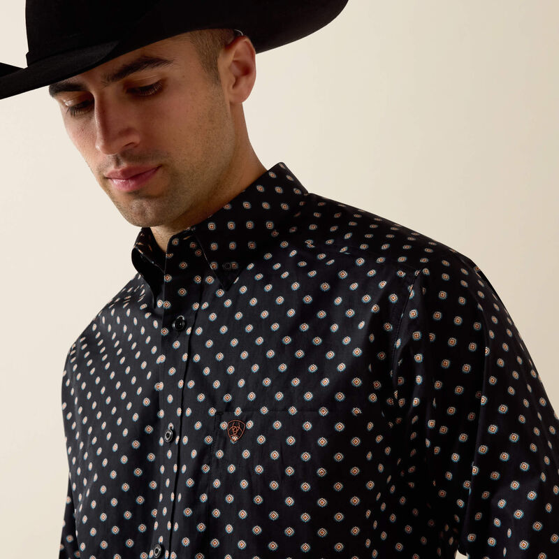 Ariat Men's Black Geo Print Larsen Classic Fit Shirt 10080668